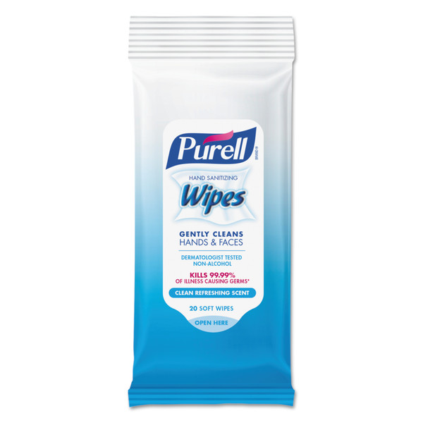 Purell Hand Sanitizing Wipes, 7x6, Alcohol Free, Fresh Scent, 20 Wipes, PK28 9124-28-CMR